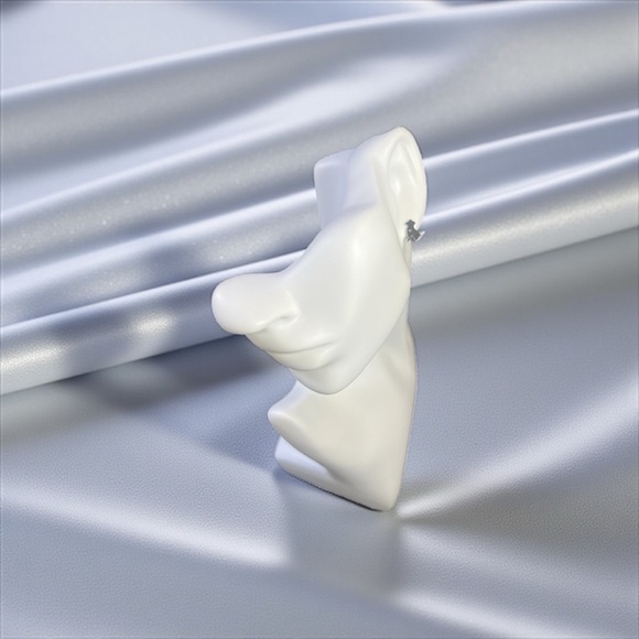 Cute Silver Dog Stud Earrings With A Heart Cutout - Picture 2 of 6